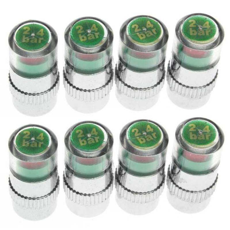 Hot 8pcs 36 PSI Tire Pressure Indicator Valve Stem Caps 3 Color Eye Alert - Intl