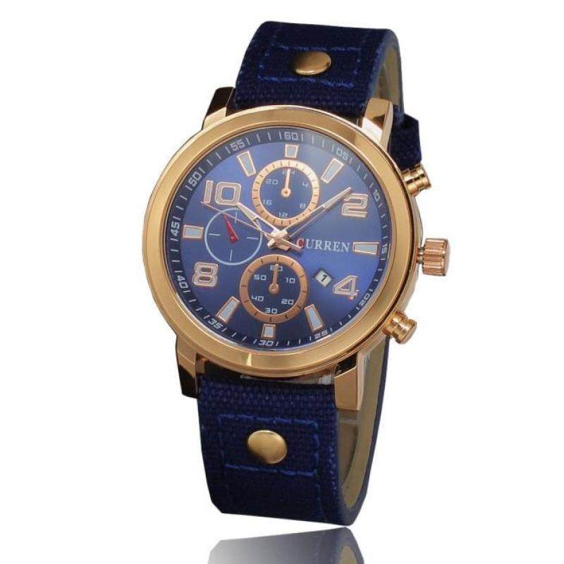 Hot Sale!CURREN Business Sport Military Canvas Waterproof Quartz Brand Wrist Watch BU Malaysia