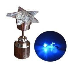 Hot Jual Fashion Unisex Lima Menunjuk Bintang LED Glowing Pentagram Stud Anting-Anting 6 Warna