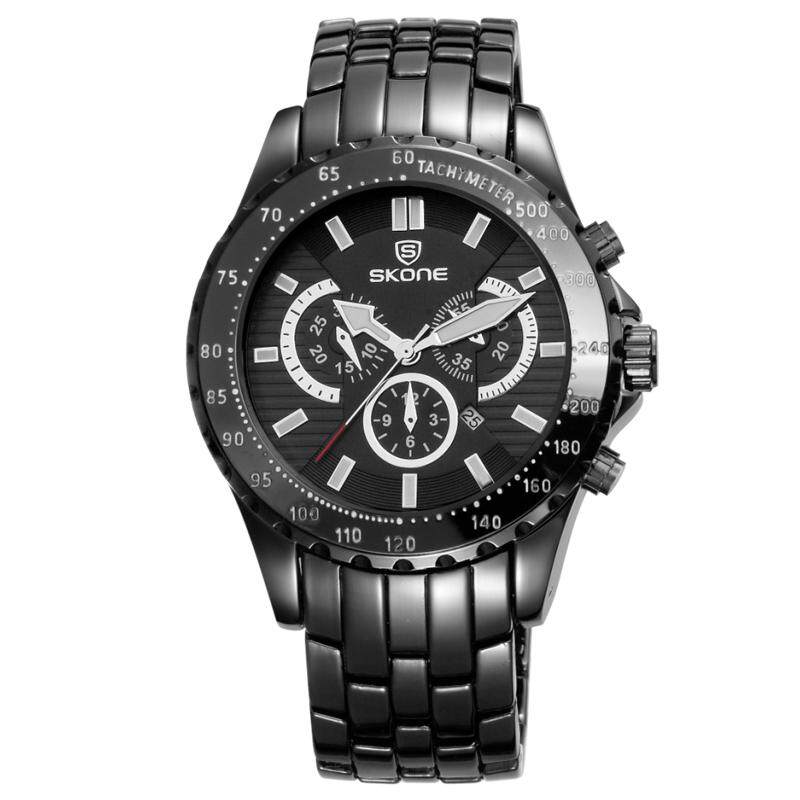 Iooilyu Skone Kalender Tampilan Jam Tangan Pria Vogue Kantor Pergelangan Tangan Jam Tangan untuk Pria Santai Olahraga Pria Kuarsa-watch 2016 Erkek kol Saati (Blackgray) -Internasional