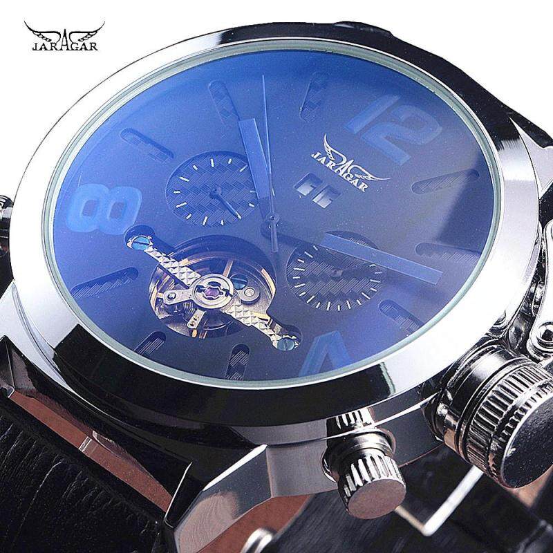 JARAGAR Brand Luxury Tourbillon Automatic Mechanical Fashion Leather Strap Flywheel Men Wrist Watch Calendar Mens Watches Malaysia