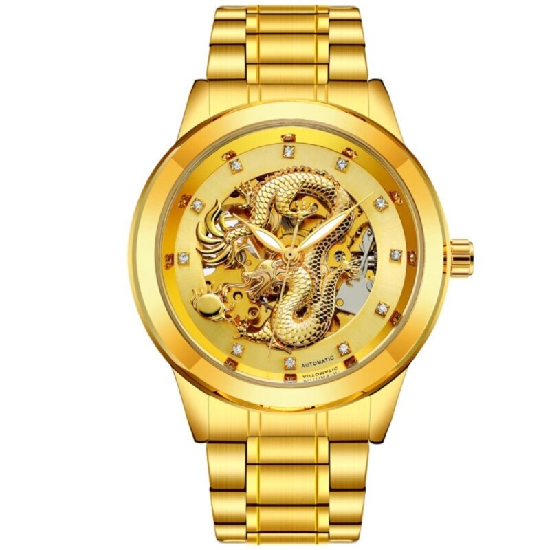 JinGle Mechanical Hollow Dragon Waterproof Multi-function Brand Watches Malaysia