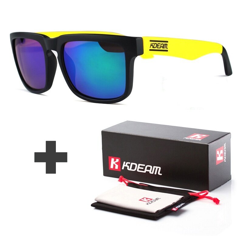 Kdeam Sunglasses Pria Reflektif Lapisan Square Polarized Kacamata Matahari Wanita Perancang Merek Oculos De Sol dengan Kasus Asli KD901 -Intl