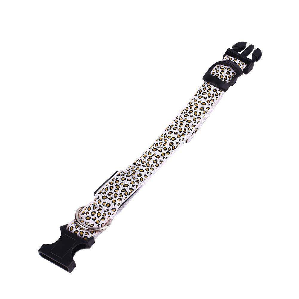 LED Bercahaya Leopard Cetak PET Kalung Kalung Rantai Kalung Anjing Nilon Warna-warni-Internasional