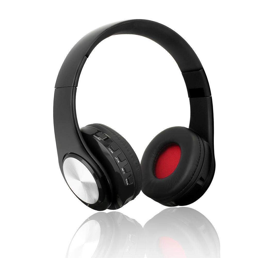 LingTud Bluetooth Headset, Foldable Over-ear Wireless Wired Stereo Headphone Support TF Card Noise Cancelling Built-in Microphone Hands-free Phone Calling Sports PC Gaming Earphone - intl