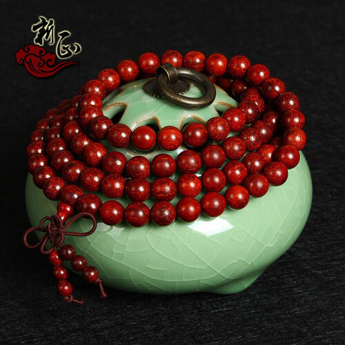 Sedikit Daun Cendana Merah Di India 108 Tasbih Budha Gelang Manik 8/6/5/4 MM Sudah Tua untuk Mengantisipasi Yang Menyenangkan Tali Tangan Kerajinan Tangan Tali-Internasional