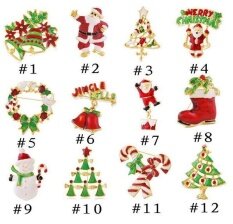 Liuanan Wanita/Pria Natal Warna-warni Dasi Kupu-kupu Bros Kristal Pin untuk Hadiah Natal Patry Suit (#8-Sepatu Natal)