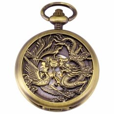 Luxury Hollow Dragon Case Hunter Roman Steampunk Skeleton Craft Mechanical Pocket Watch Jewel Chain Hand Winding Clock Malaysia
