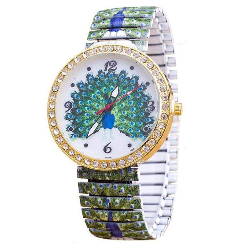 Luxury Women Elasticity Peacock Shrink Bracelet Quartz Wrist Watch Malaysia