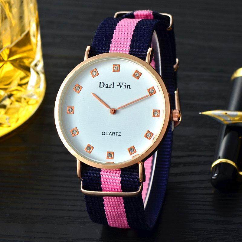 MagicWorldMall Womens Fashion Wrist Quartz Watch Stripe Nylon Band Jewelry Strap Bracelet Malaysia