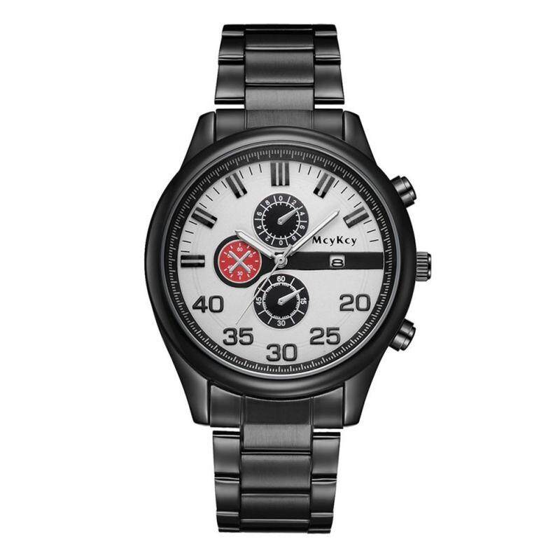 Man Calendar Steel Belt Quarts High Grade Casual Wrist Watch(Black) Malaysia