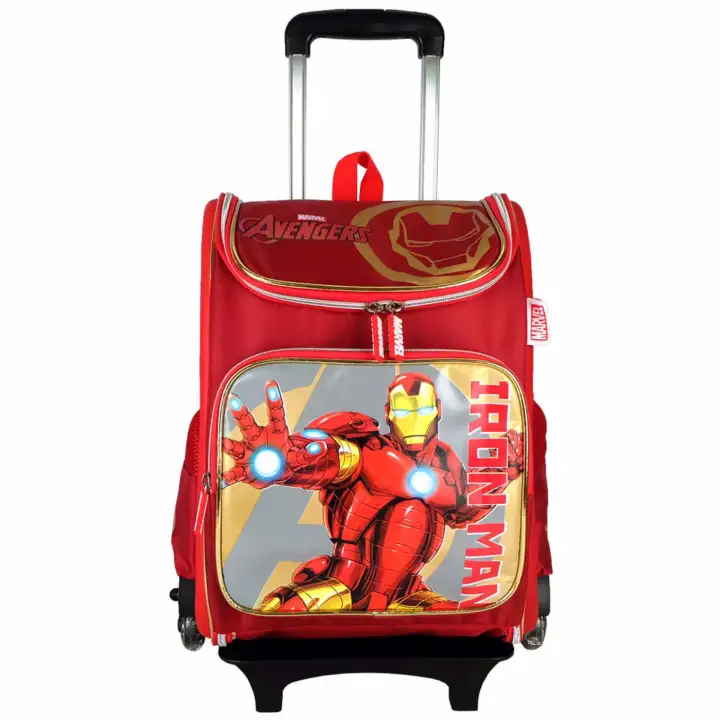 iron man trolley school bag