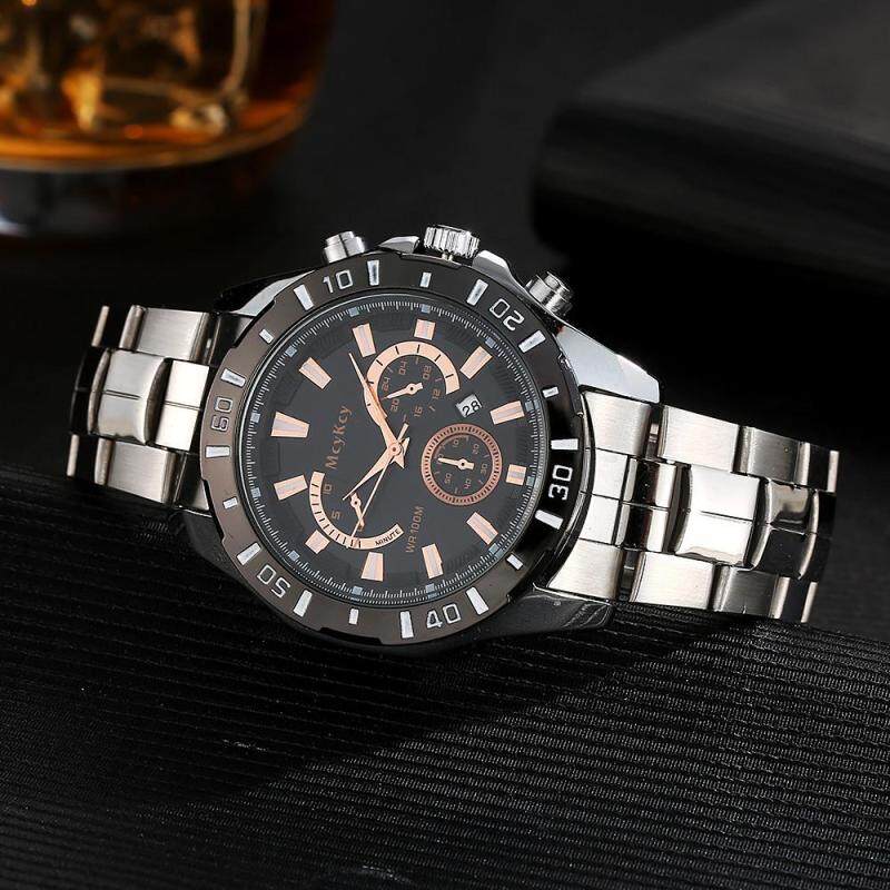 McyKcy Luxury Mens Stainless Steel Date Quartz Analog Sport Wrist Watch Black Malaysia