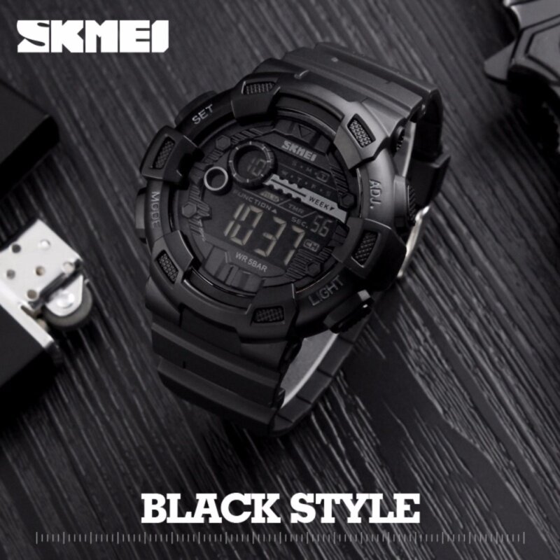 Men Digital Wristwatches LED Display Multiple Time Zone 50M Waterproof Clock Relogio Masculino Outdoor Sports Watches 1243 Malaysia