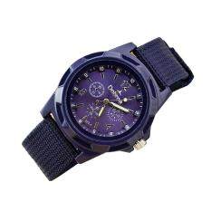 Mens Fashion Sport Braided Canvas Belt Watch Analog Wrist Watch Purple Malaysia