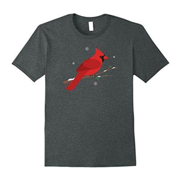 Pria Mengamati Burung, Burung Kekasih T-Kemeja Utara Kardinal Merah Burung XL Dark Heather-Intl