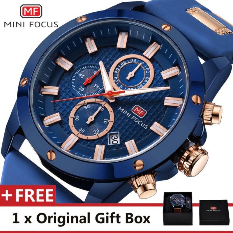 MINI FOCUS Top Luxury Brand Watch Famous Fashion Sports Cool Men Quartz Watches Calendar Waterproof Leather Wristwatch For Male MF0089G.04_FZ1 Malaysia