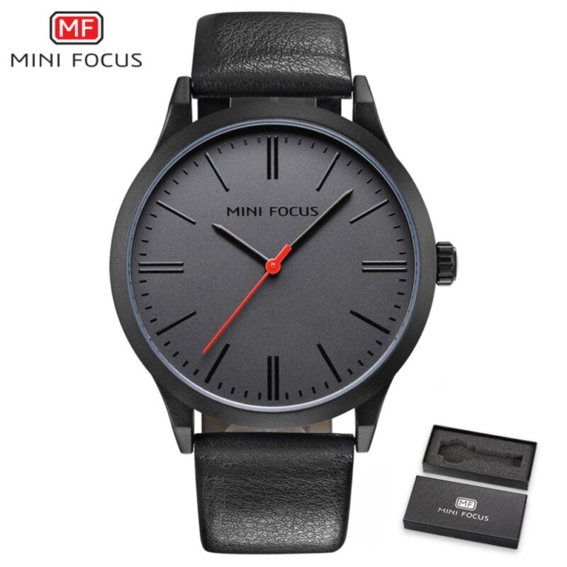 MINI FOCUS Top Luxury Brand Watch Famous Fashion Sports Cool Men Quartz Watches Waterproof Leather Wristwatch For Male MF0058G Malaysia