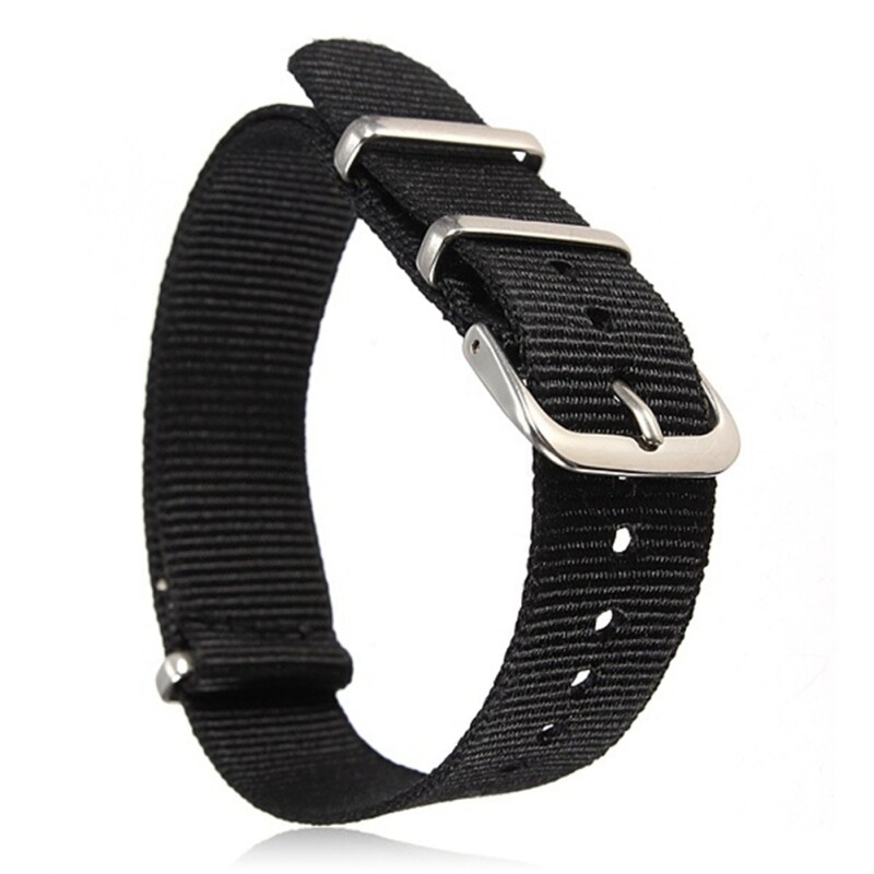 Moonar Army Style 20mm Military Nylon Wrist Watch Band Strap Stainless Steel Buckle (Black) Malaysia