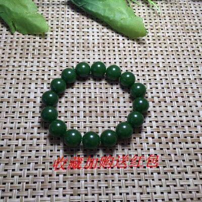 Alami Taiwan Jasper Gelang Pria dan Wanita Gaya Bayam Penuh Hijau Hijau Giok Tangan Fasion Gelang-Internasional