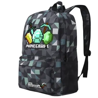 New Design Minecraft Backpack Zipper Travel Bags Book Bag School Students Pack
