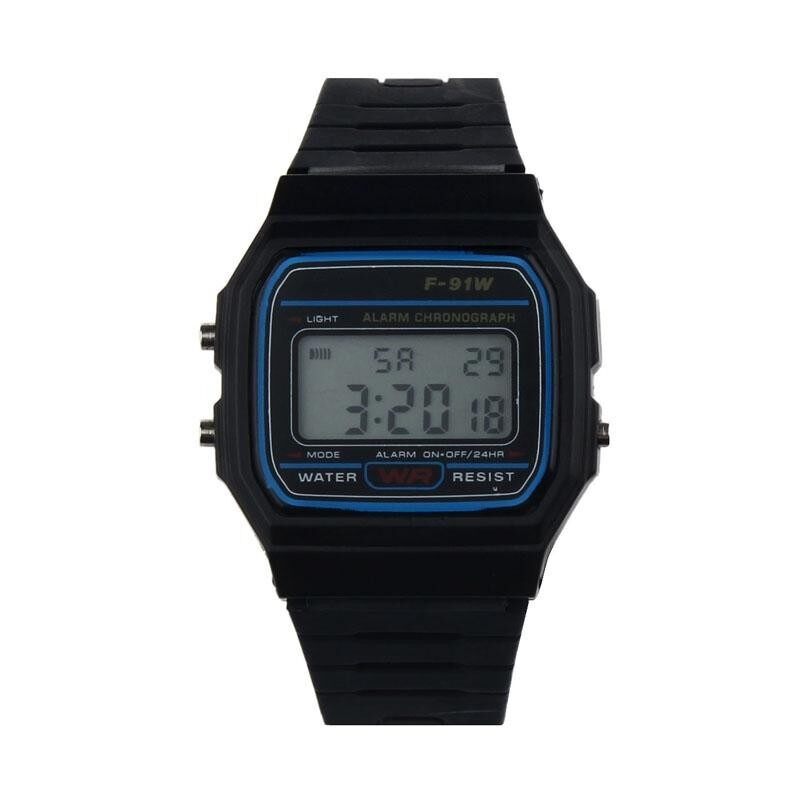 New Silicone Rubber Strap Retro Vintage Digital Watch Boys Girls Mens BK Malaysia