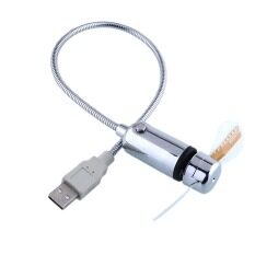 OEM USB LED Clock Flexible Gooseneck Cooling Mini Fan Gadget Summer for PC Notebook (Silver) Malaysia