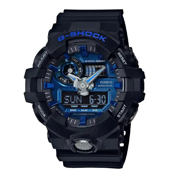 g shock metallic blue