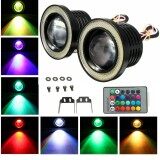 Cặp đôi Xe 3 ''LED Màu RGB Đèn Sương Mù Trắng Thiên Thần Vòng Mắt Điều Khiển Không Dây