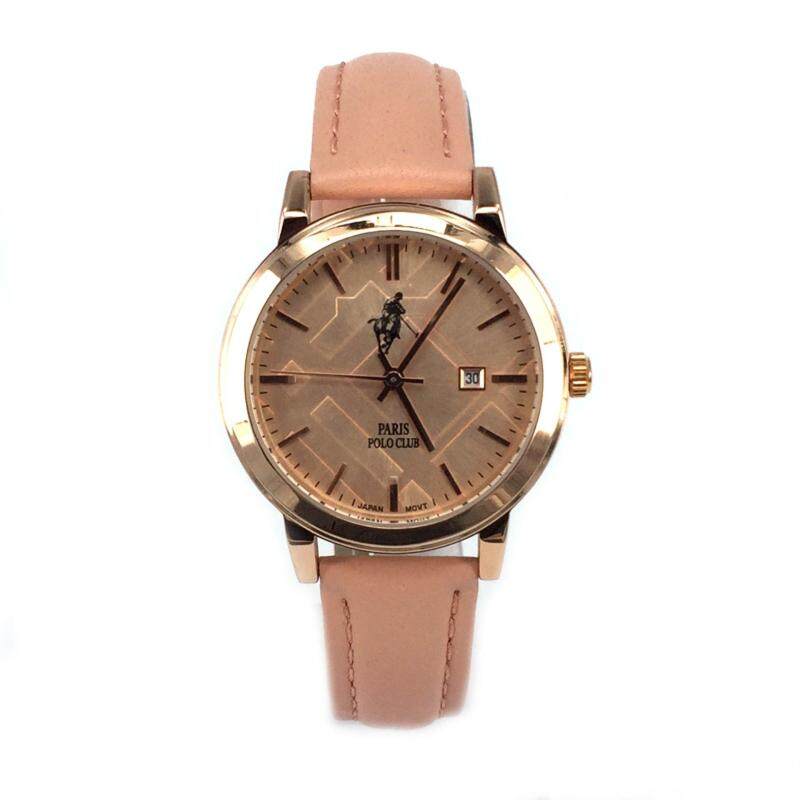 PARIS POLO CLUB 3PP-1704368F Women Business Brown Leather Analog Watch Malaysia