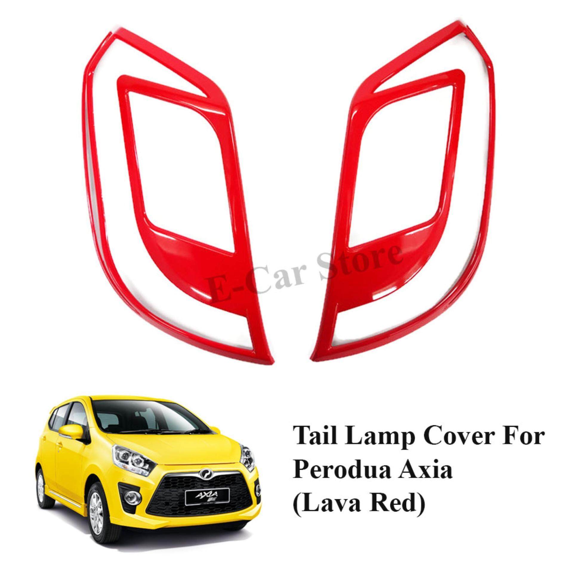Perodua AXIA Custom Fit ABS Belakang Mobil Penutup Lampu Belakang Trim-Lava Merah
