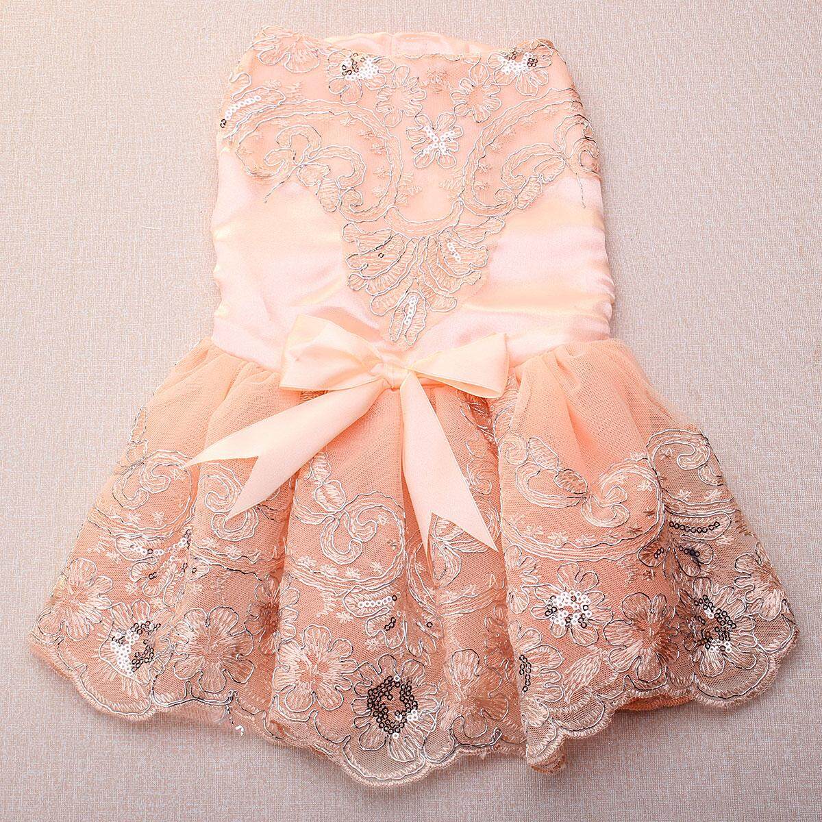 Anjing Peliharaan Pernikahan Tutu Dress Anak Rok Renda Putri Kostum Aparel Pakaian-Intl