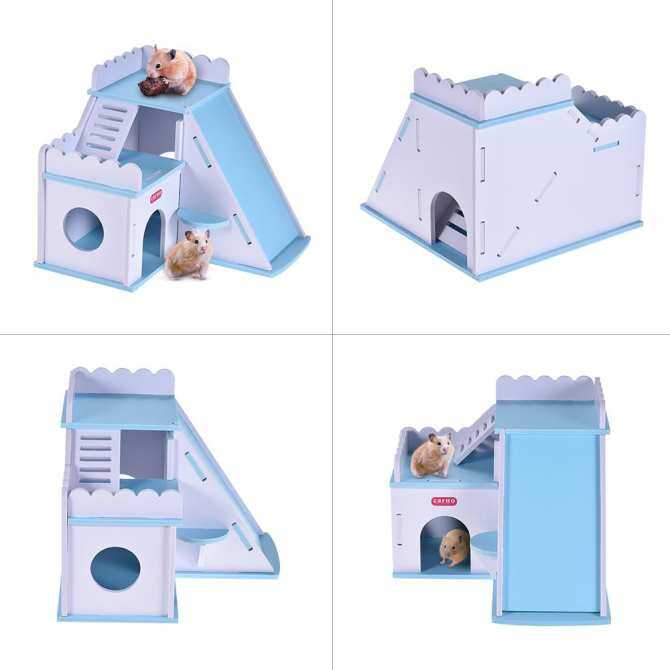 Pet Dwarf Hamster House Home Hideout Wood Hut Cabin Small Animal Gerbil Mouse Rat Guinea Pig Galesaur Chinchilla Bed Playground Toy