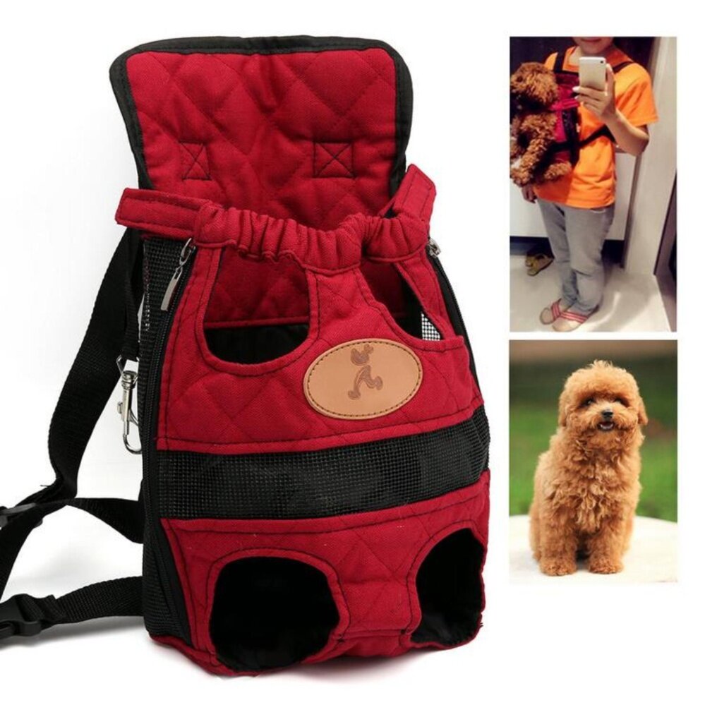 Buy & Sell Cheapest TEDDY DOG BAG Best Quality Product Deals Soonyip Hewan Peliharaan Kucing dan Anjing Keluar Tas Ransel Portabel PET Dada Ransel Anjing Kangaroo Bahu Ganda Tas Selempang Hewan Peliharaan Tas Portabel
