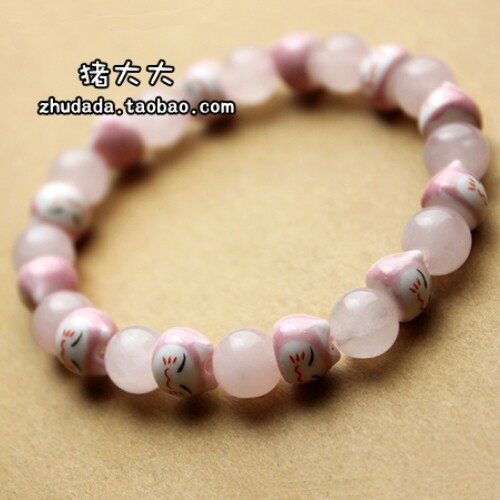 Babi Consumedly 57 Bubuk Kristal Gelang Maneki Neko Gelang Wanita Perhiasan Pria Dekorasi Gelang-Internasional