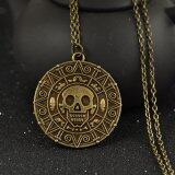 6 x Medallion Skull with Caribbean Aztec Coin Tibetan Silver Plated Pendant