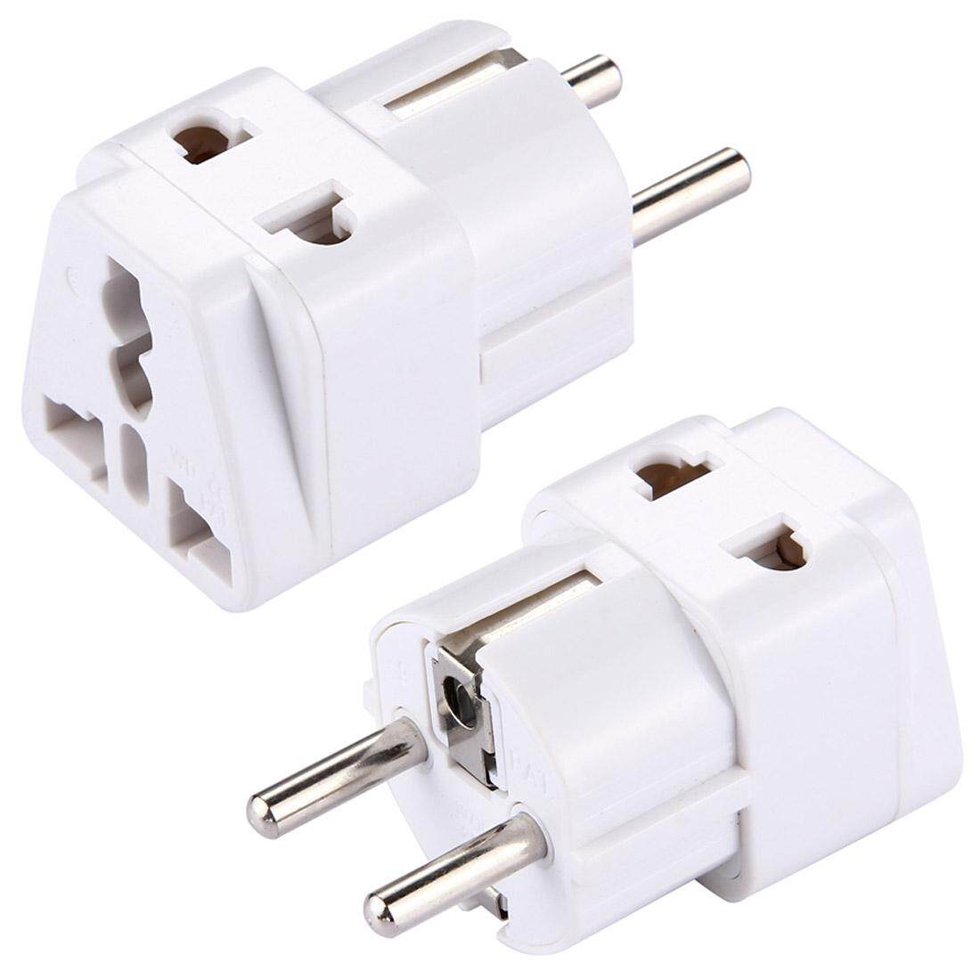 Plug Adapter Travel Power Adaptor with Europe Socket Plug(White)