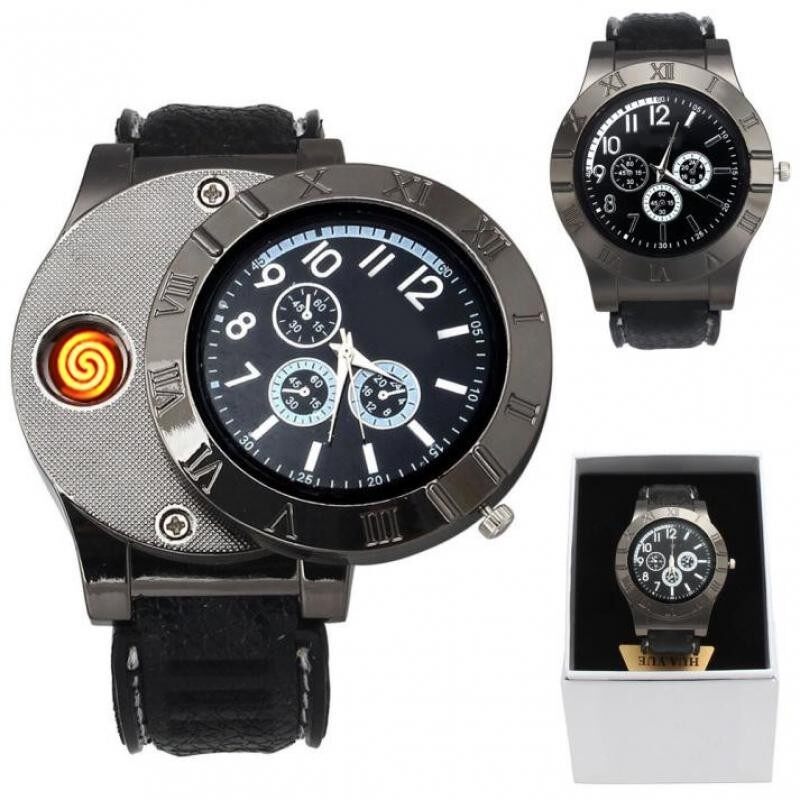 GADGET HERO Cigarrete Electronic Lighter USB Rechargeable Quartz Wrist Watch Malaysia