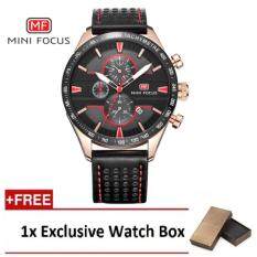 (100% Authentic) MINI FOCUS Quartz Watch Date Luminous Pointer Wristwatch Black & Red Multifunction Male Clock Malaysia