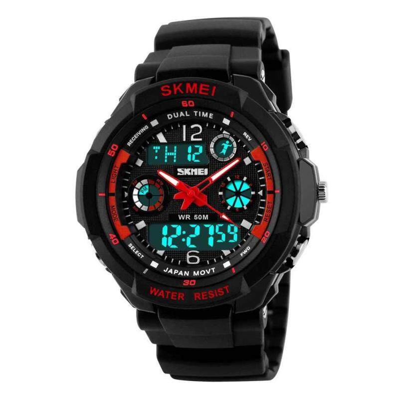 red Digital Watch Double Time Dual Display Adult Watch red Wrist Digital Adult Sport Watch Dual Display SKMEI Anti-shock Double Time Watches Anti-shock Watch Malaysia
