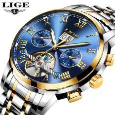 relogio masculino LIGE Mens Watches Top Brand Luxury Fashion Business Automatic Watch Men Full Steel Waterproof Clock Wristwatch 9813 Malaysia
