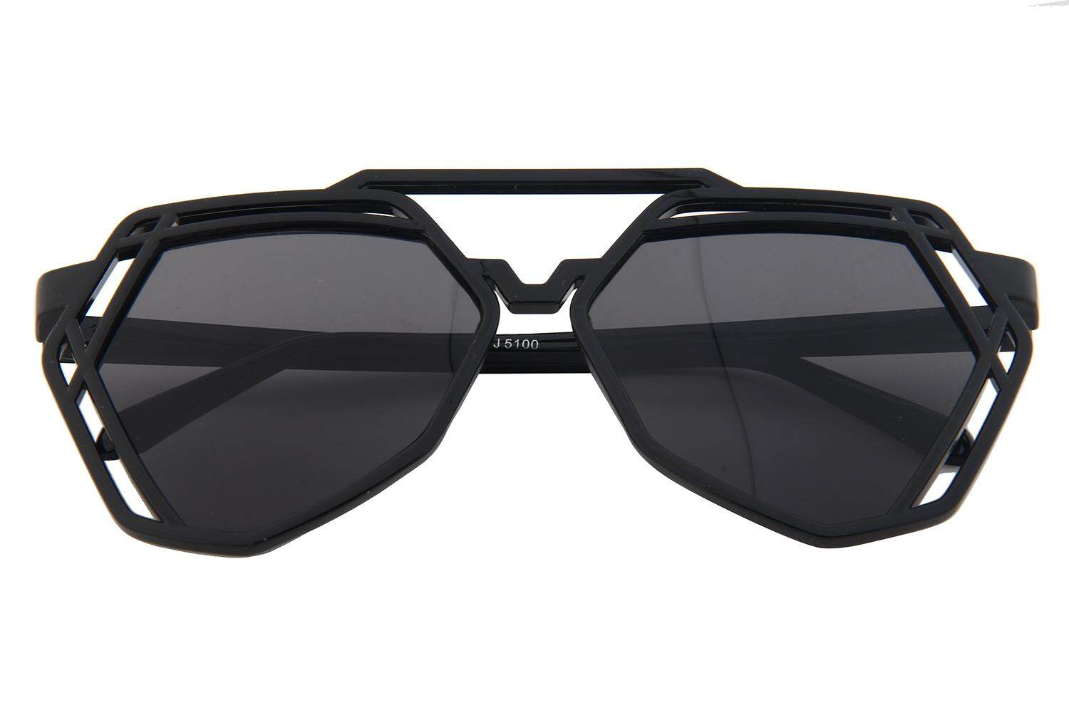 Robxug 2016 New Hot Womens' Kacamata Polygon Frame Vintage Kacamata Hitam Modis, Merah Muda-Intl