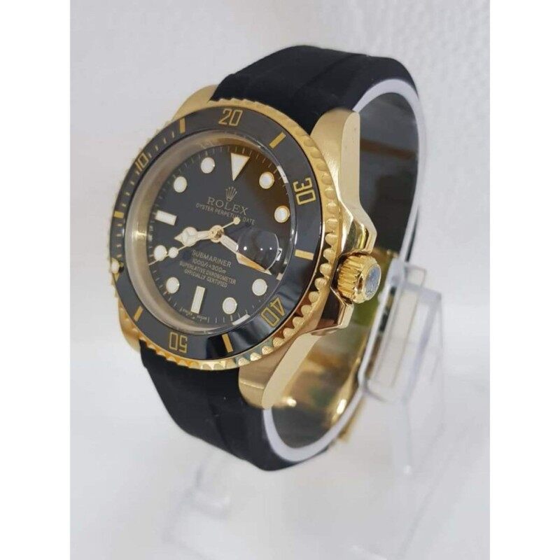R O L E X Sub M ariner Rubber strap Gold Malaysia
