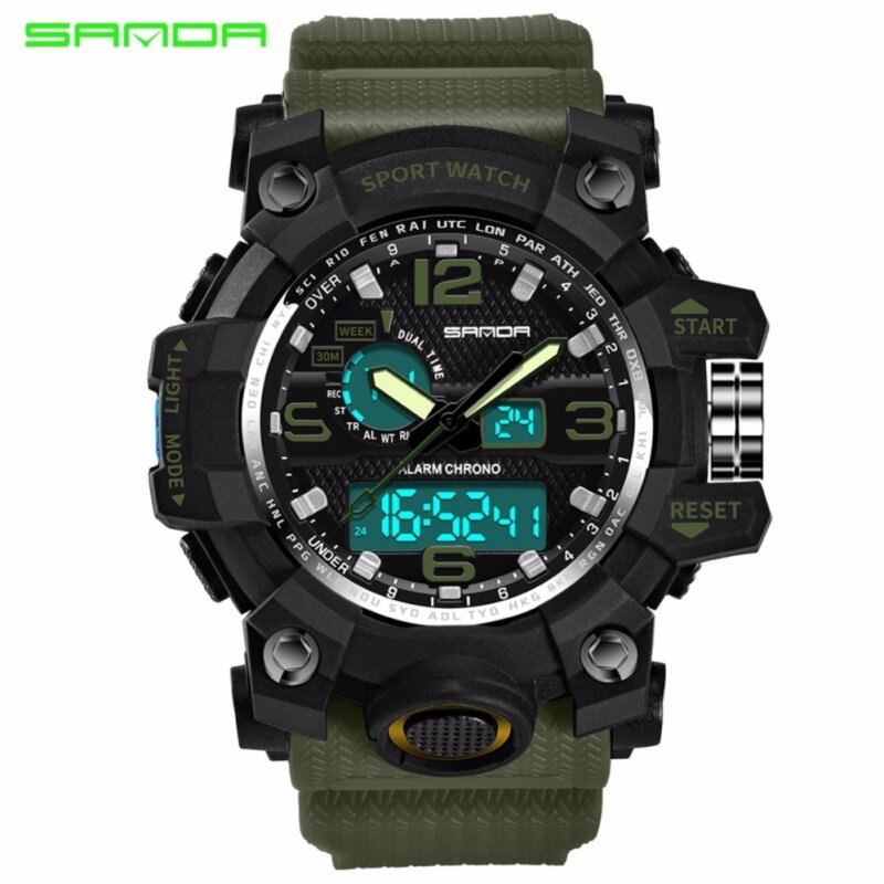 SANDA Sports Watch Men Top Brand Luxury LED S-Shock Digital Military Watch Malaysia