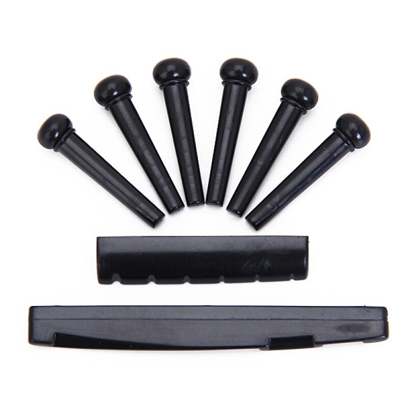 Set of Acoustic Guitar Bridge Pins Saddle Nut Black Malaysia