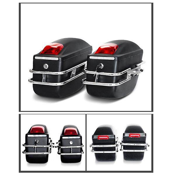 Side Box K6 Motor Dimodifikasi Side Box ABS dengan Lampu Side Box Pangeran Mobil Sisi Kotak Eagle King Dimodifikasi Sisi kotak (Hitam) -Intl