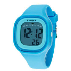 Silicone LED Light Digital Sport Wrist Watch Kid Women Girl Men Boy Blue Malaysia