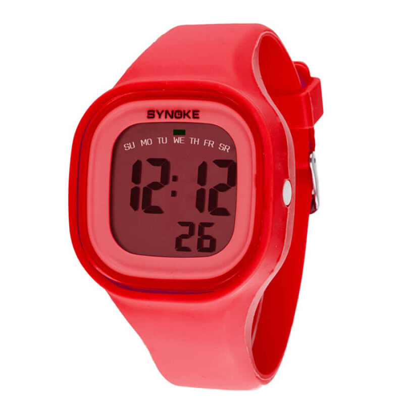 Silicone LED Light Digital Sport Wrist Watch Kid Women Girl Men Boy Red Malaysia