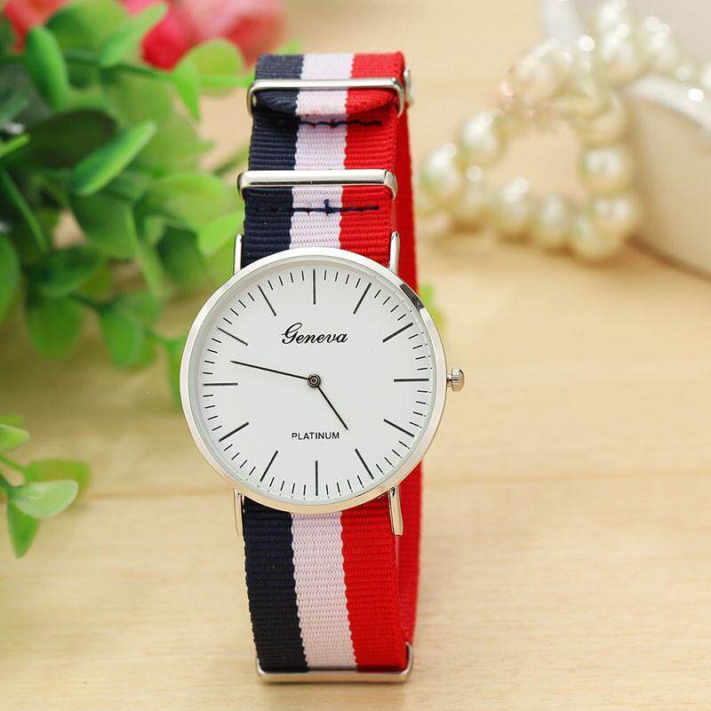 Simple Slim Stripes Men Watches Analog Quartz Vogue Wrist Watch White Malaysia