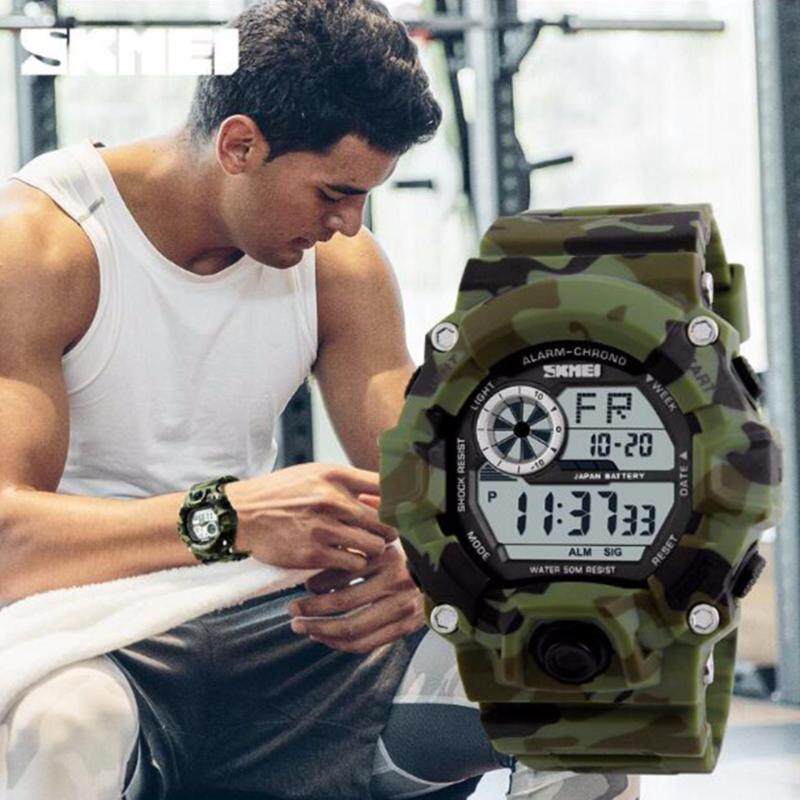 SKMEI 1019 Mens Military Fashion LED Digital Sports Watch (Army Green) Malaysia
